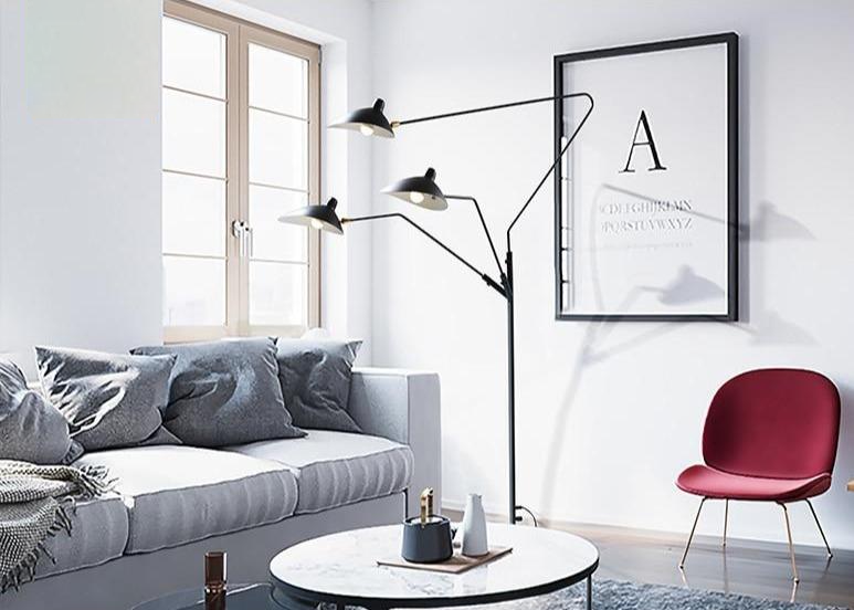 Floor Lamp with Tripod Base and Directional Light
