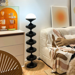 Floor Lamp with Twisted Gourd Design - Modern Elegant Lighting