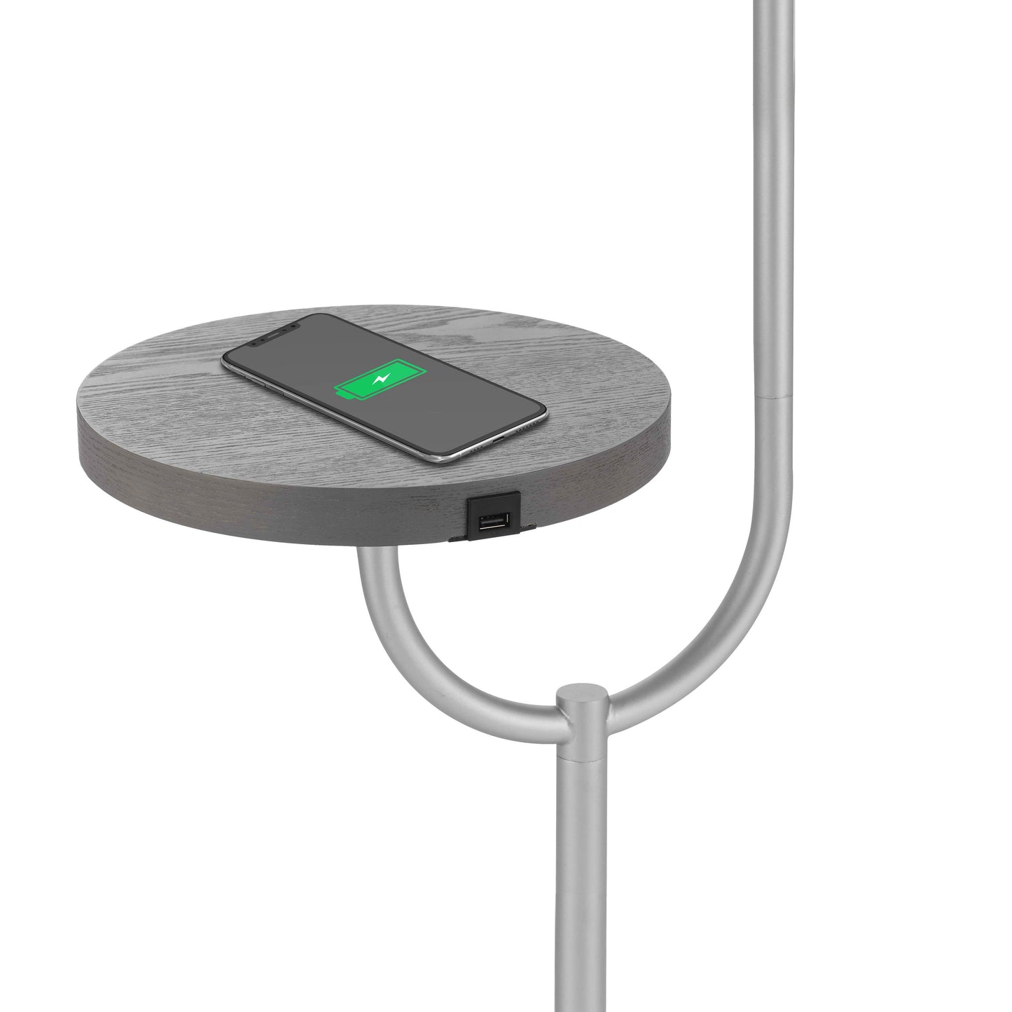 Floor Lamp with Wireless Charging and Table Top Shelf