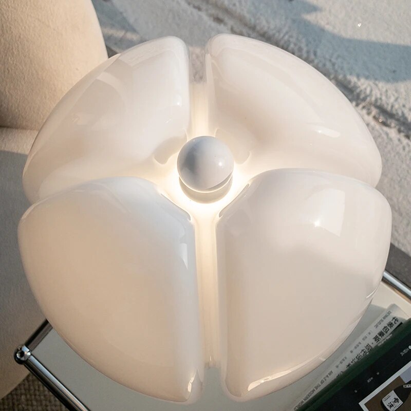 Floral Design Table Lamp with Adjustable Height and LED Light