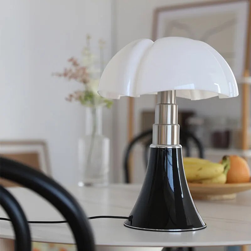 Floral Design Table Lamp with Adjustable Height and LED Light