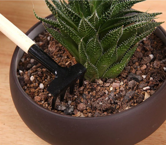 Gardening Tool Set with Durable Iron and Wood Handles