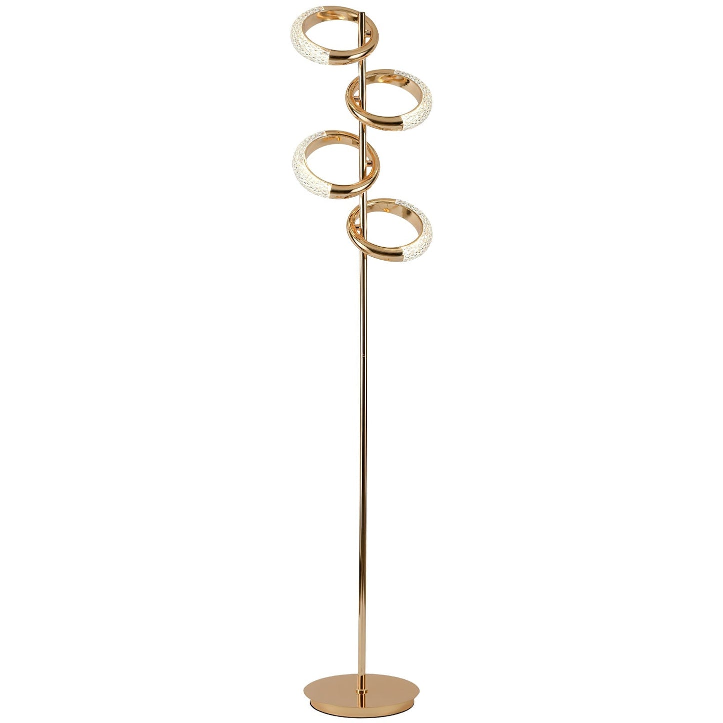Gold Diamond-Patterned Adjustable Angles Floor Lamp