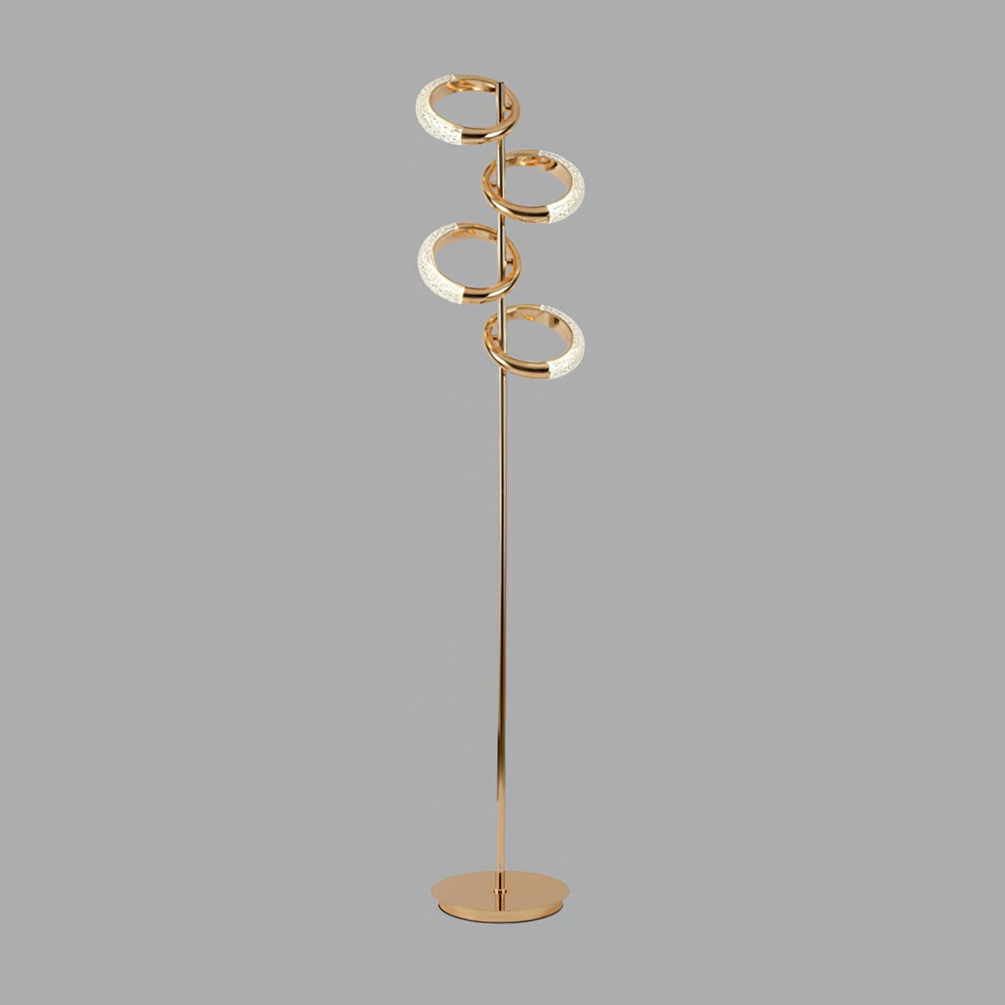 Gold Diamond-Patterned Adjustable Angles Floor Lamp