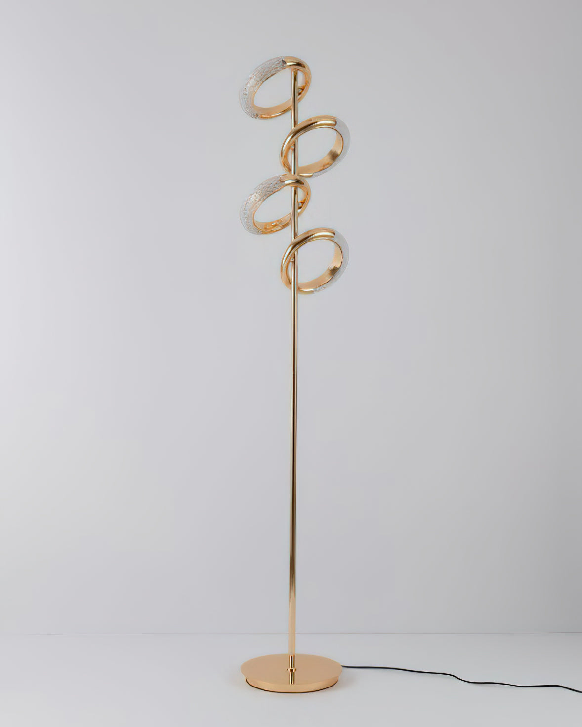 Gold Diamond-Patterned Adjustable Angles Floor Lamp