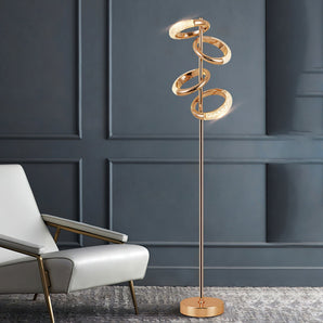 Gold Diamond-Patterned Adjustable Angles Floor Lamp