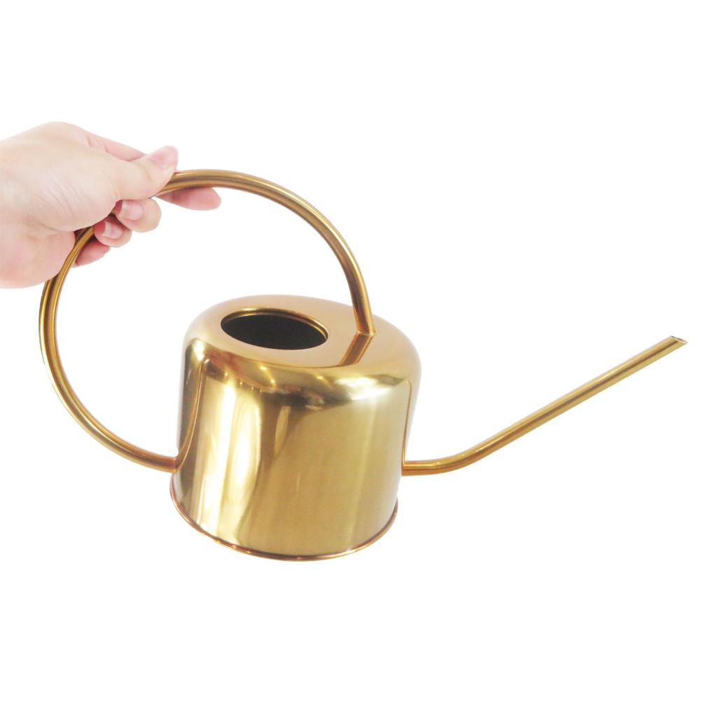 Gold Stainless Steel Watering Can for Plant Care