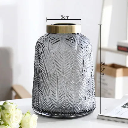 Green Glass Vase for Hydroponic Plants - Nordic Design