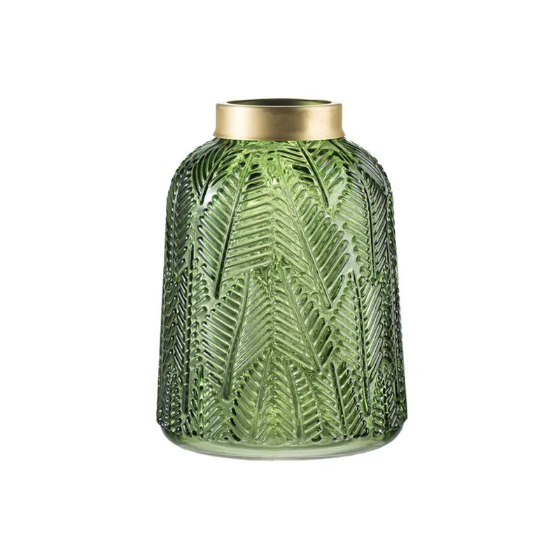 Green Glass Vase for Hydroponic Plants - Nordic Design