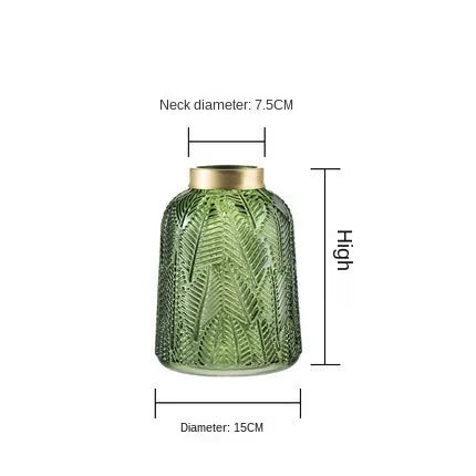 Green Glass Vase for Hydroponic Plants - Nordic Design
