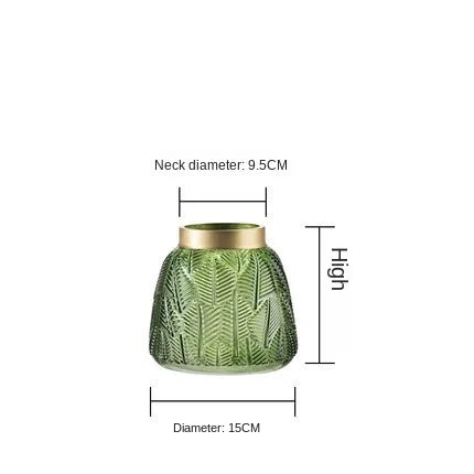 Green Glass Vase for Hydroponic Plants - Nordic Design