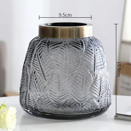Green Glass Vase for Hydroponic Plants - Nordic Design