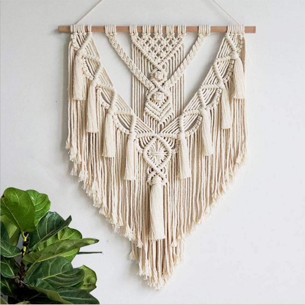 Handwoven Macrame Boho Wall Hanging Tapestry Geometric Art Decor