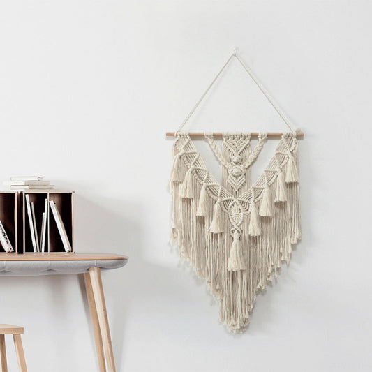 Handwoven Macrame Boho Wall Hanging Tapestry Geometric Art Decor
