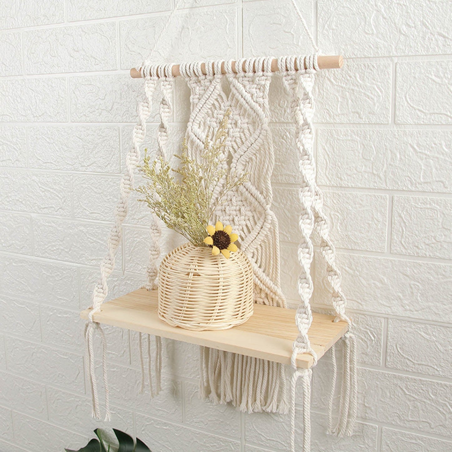 Handwoven Macrame Boho Wall Hanging Tapestry Geometric Art Decor