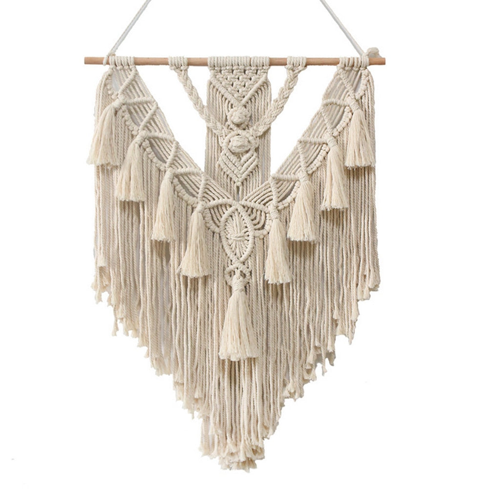 Handwoven Macrame Boho Wall Hanging Tapestry Geometric Art Decor