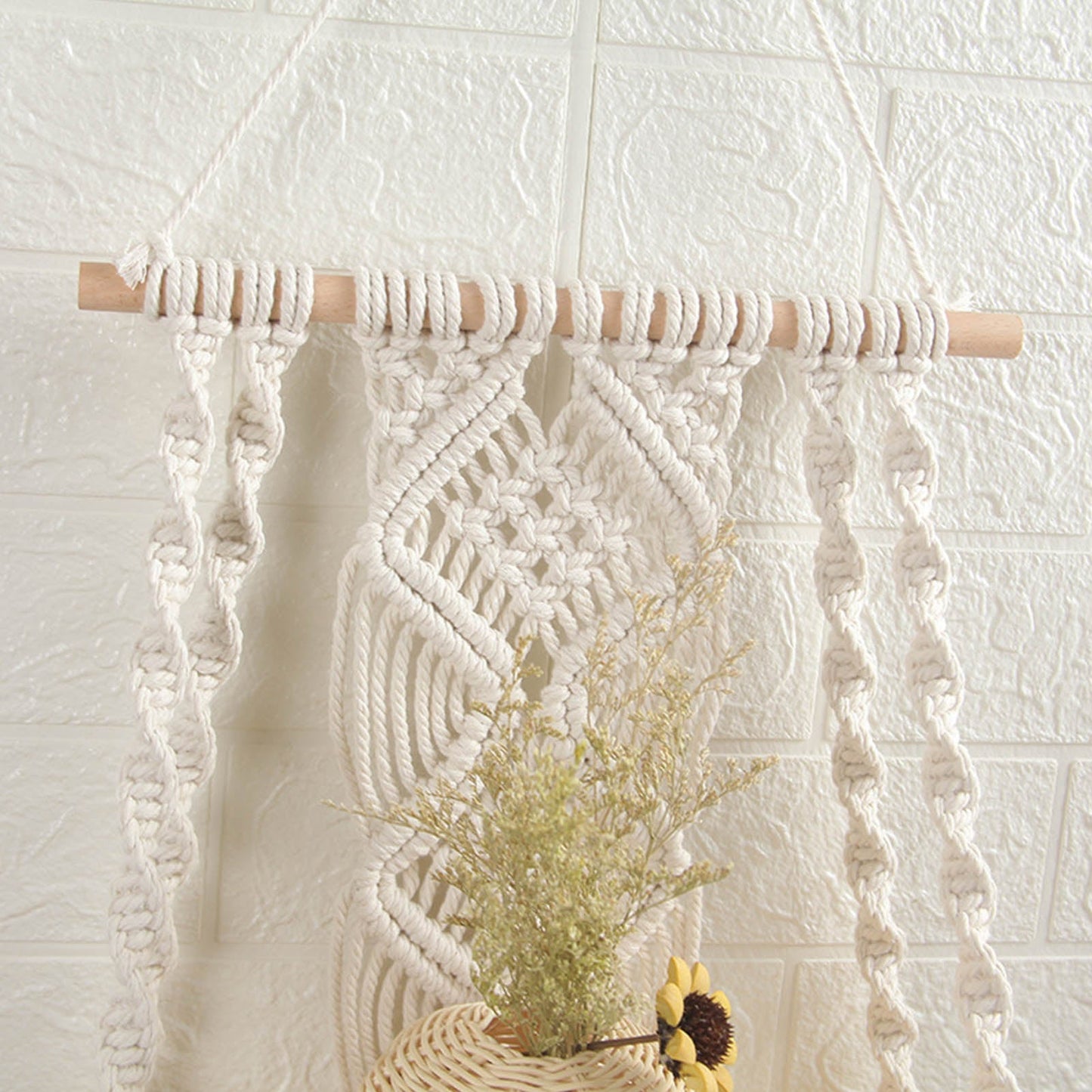 Handwoven Macrame Boho Wall Hanging Tapestry Geometric Art Decor