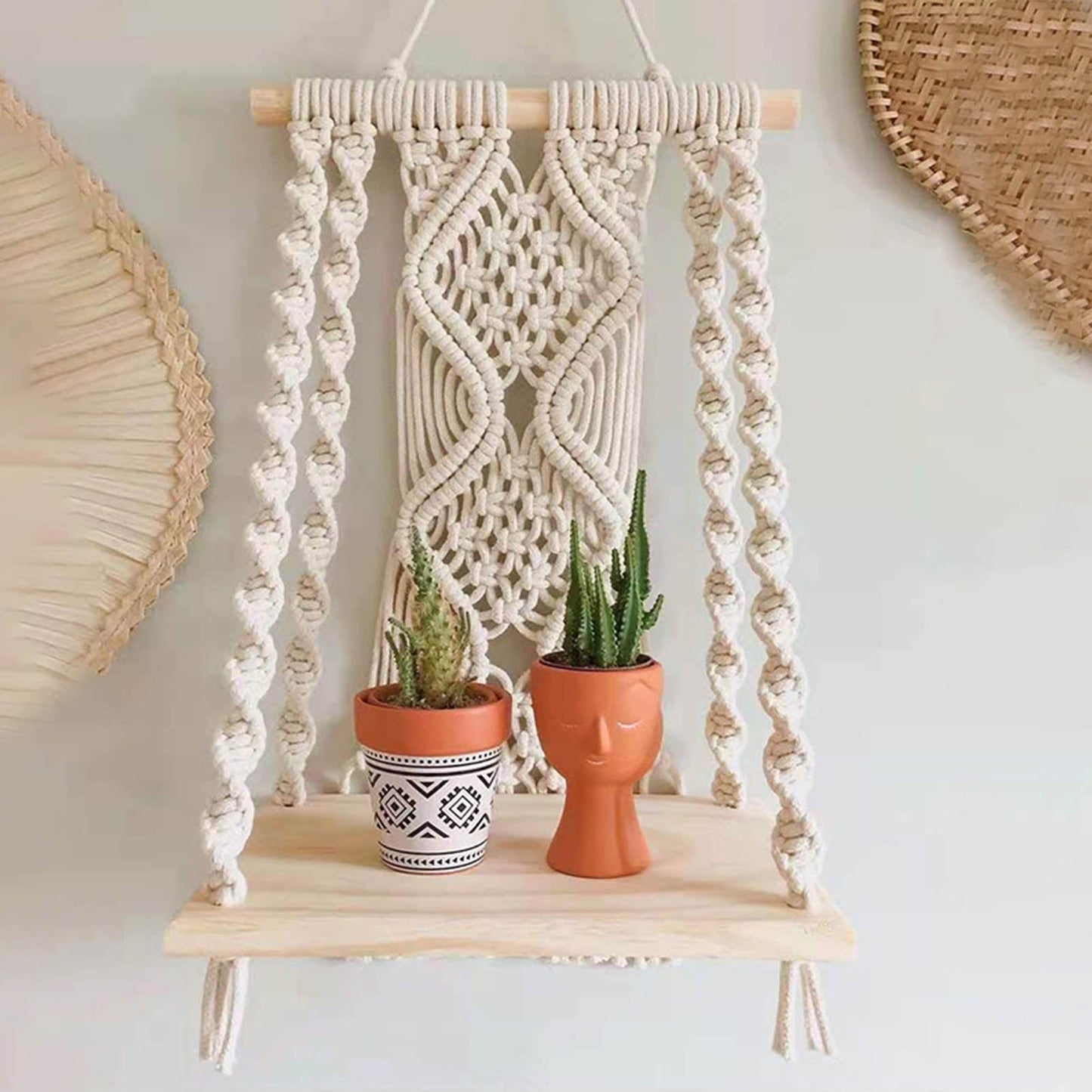 Handwoven Macrame Boho Wall Hanging Tapestry Geometric Art Decor