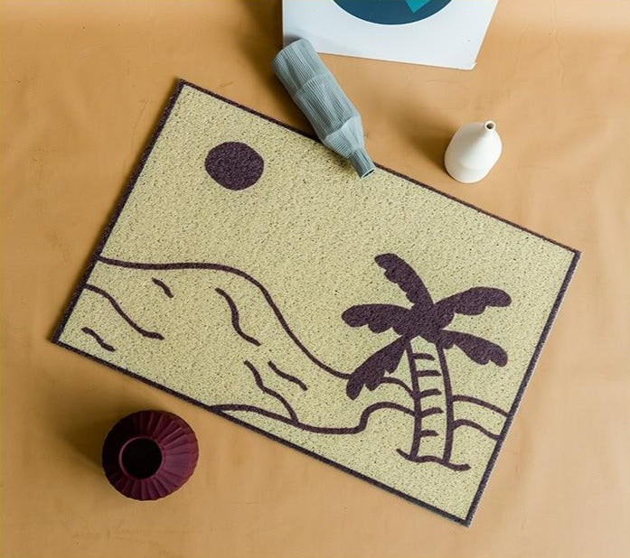 Indoor/Outdoor Tropical Aloha PVC Rug Mat