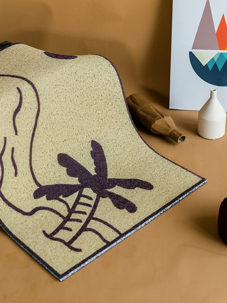 Indoor/Outdoor Tropical Aloha PVC Rug Mat