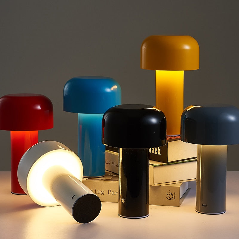 LED Cordless Table Lamp with Unique Mushroom Design