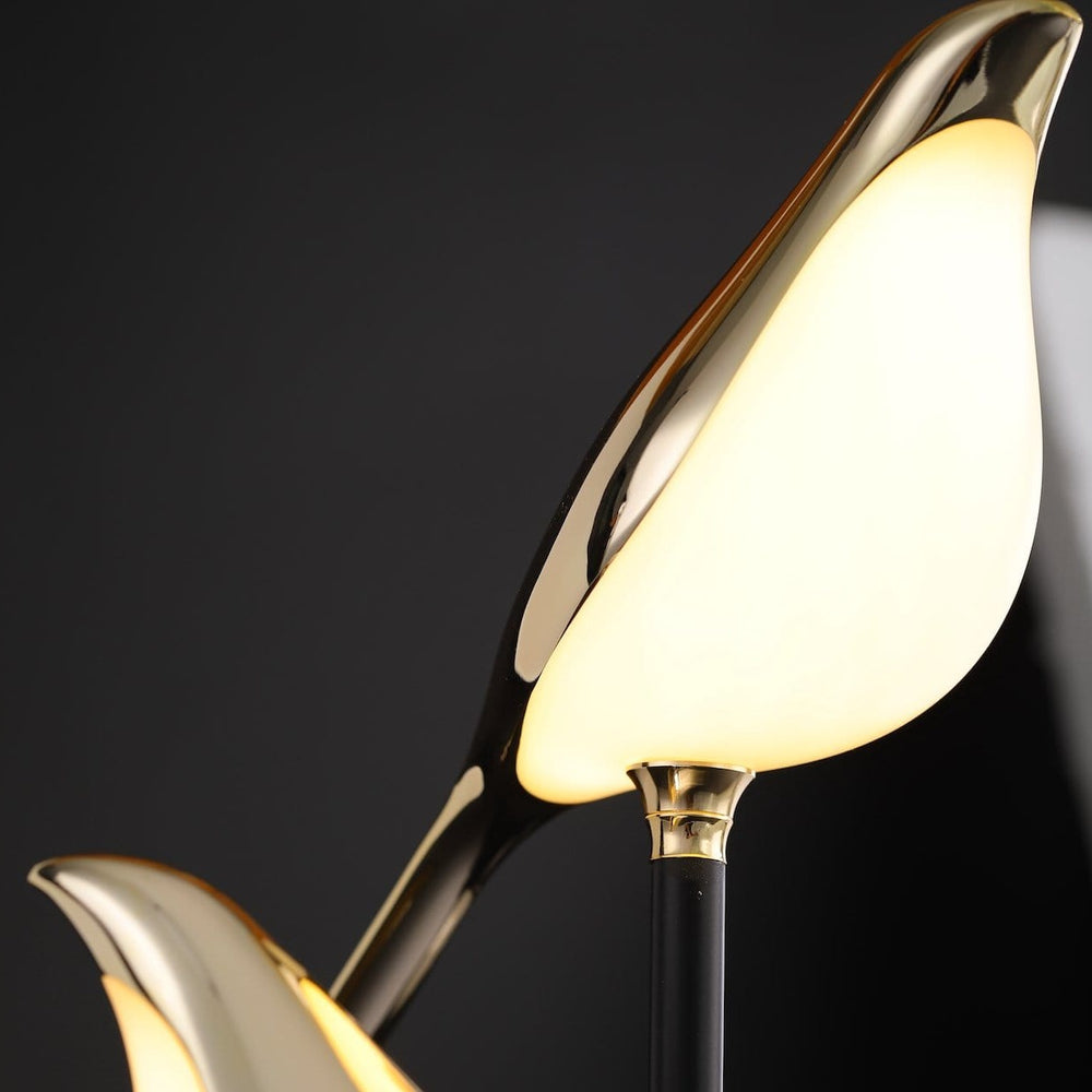 LED Desk Lamp with Postmodern Galvanized Golden Bird Design