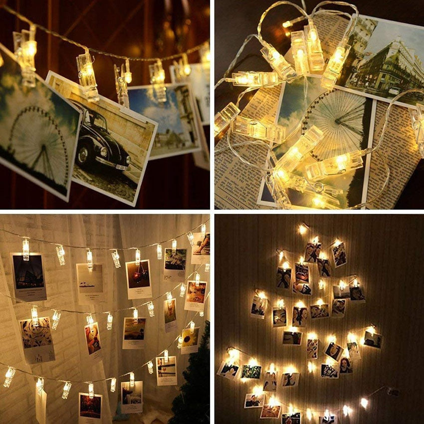 LED Fairy Light Clip String Lights - Warm White/Multi Color - 5 Ft/10 LED, 10 Ft/20 LED, 20 Ft/40 LED