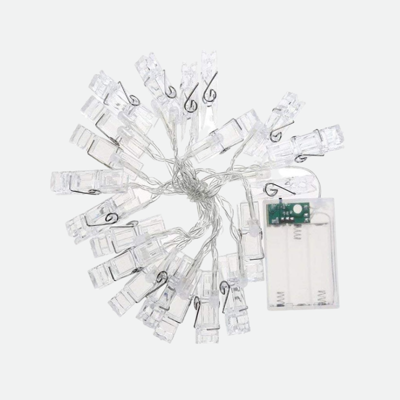 LED Fairy Light Clip String Lights - Warm White/Multi Color - 5 Ft/10 LED, 10 Ft/20 LED, 20 Ft/40 LED