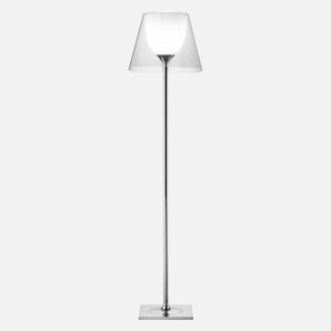 LED Floor Lamp Amber Clear Gray with Downward Shade for Focused Illumination