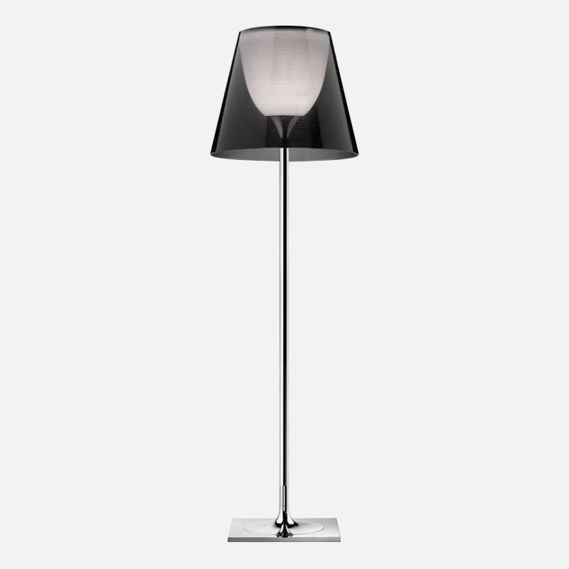LED Floor Lamp Amber Clear Gray with Downward Shade for Focused Illumination