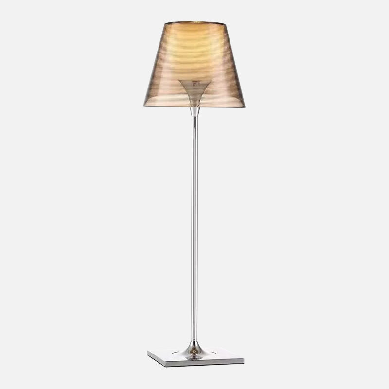 LED Floor Lamp Amber Clear Gray with Downward Shade for Focused Illumination