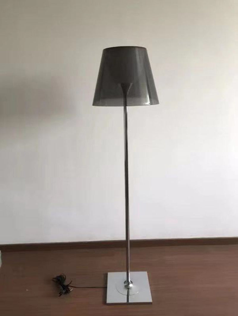LED Floor Lamp Amber Clear Gray with Downward Shade for Focused Illumination