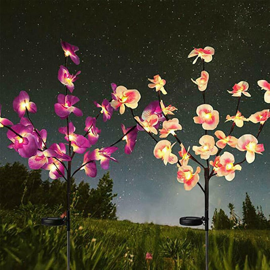 LED Solar Orchid Lights with Color Transition - Twin Pack