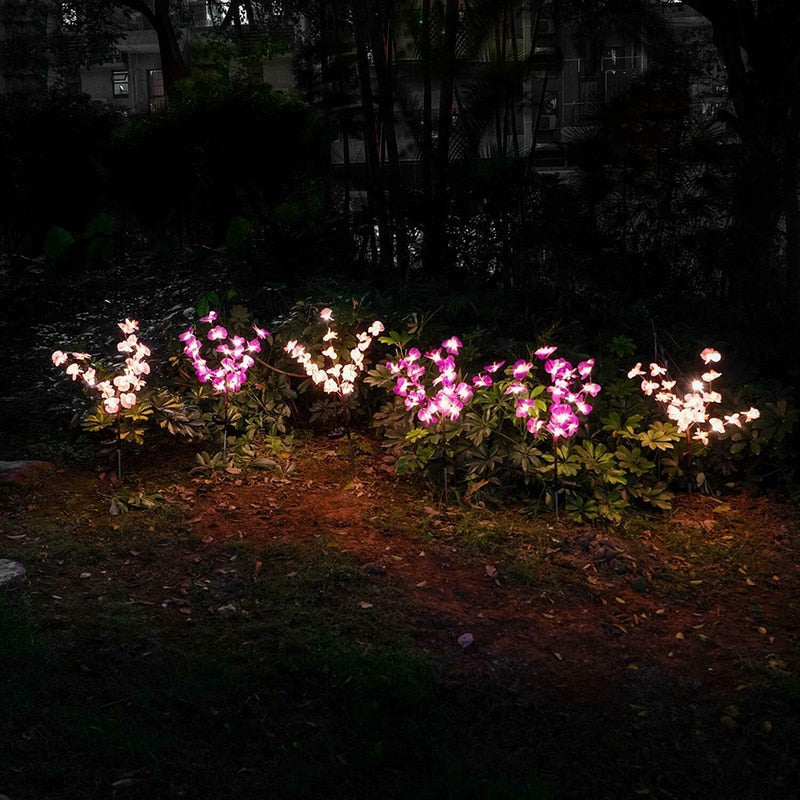 LED Solar Orchid Lights with Color Transition - Twin Pack