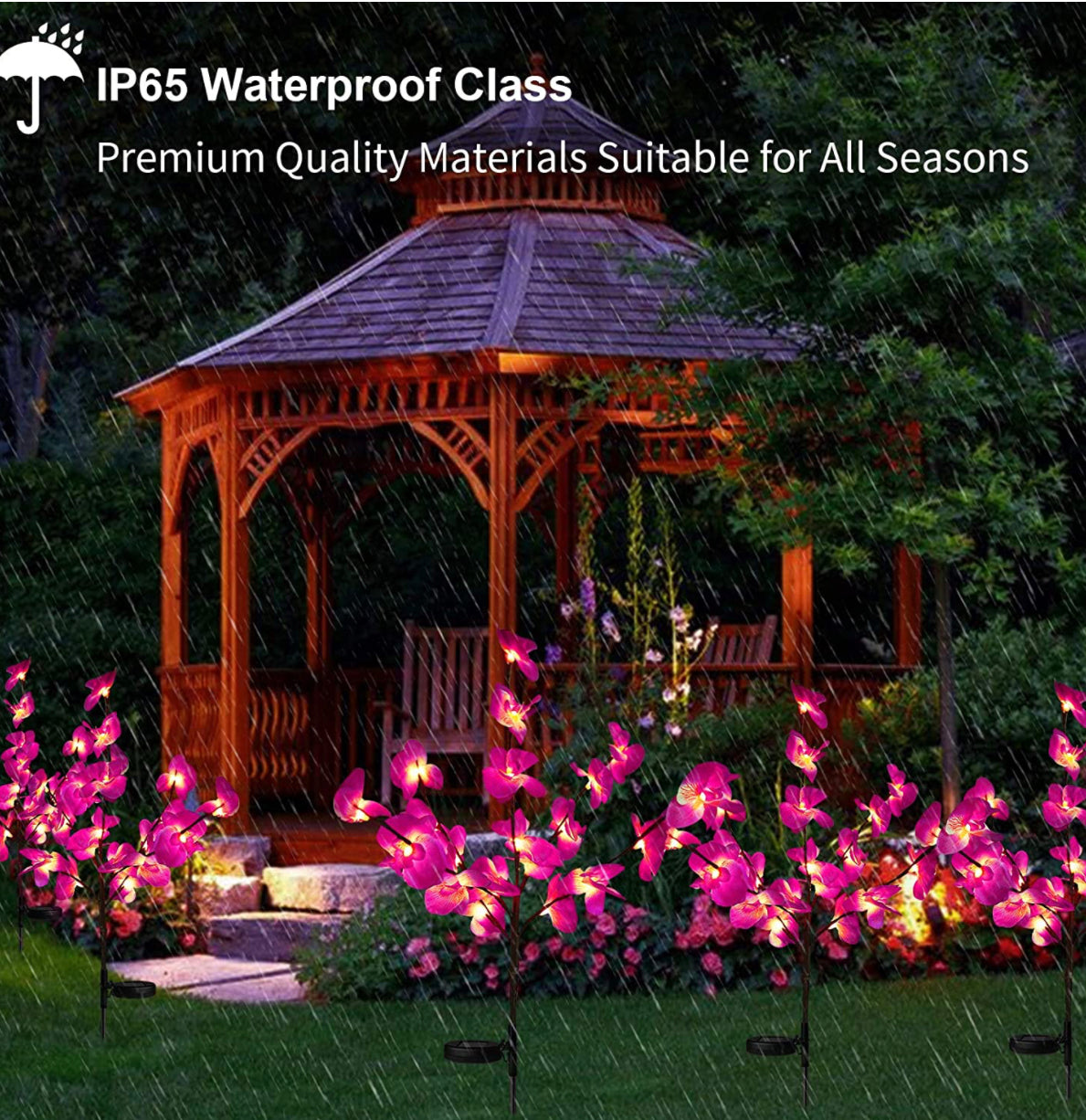 LED Solar Orchid Lights with Color Transition - Twin Pack