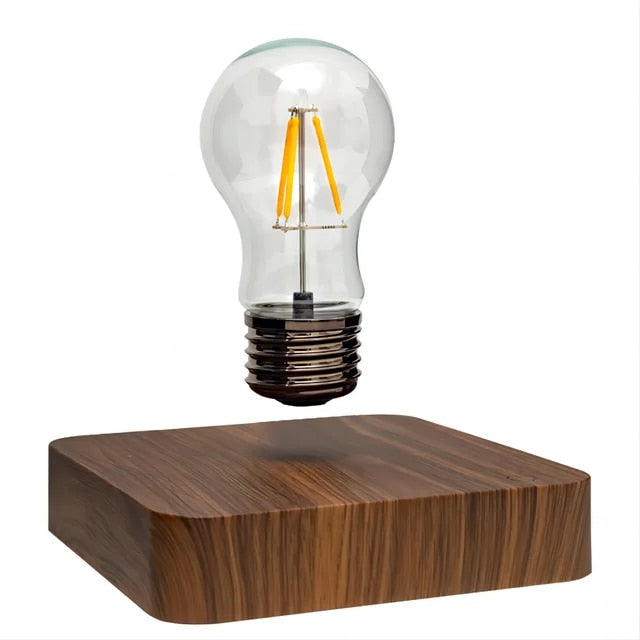 Levitating LED Desk Lamp with Walnut Base