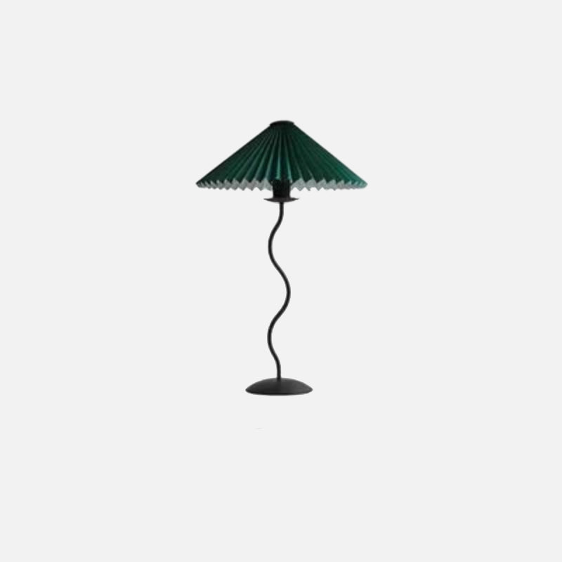 Metal Textile Curved Pleated Floor Lamp