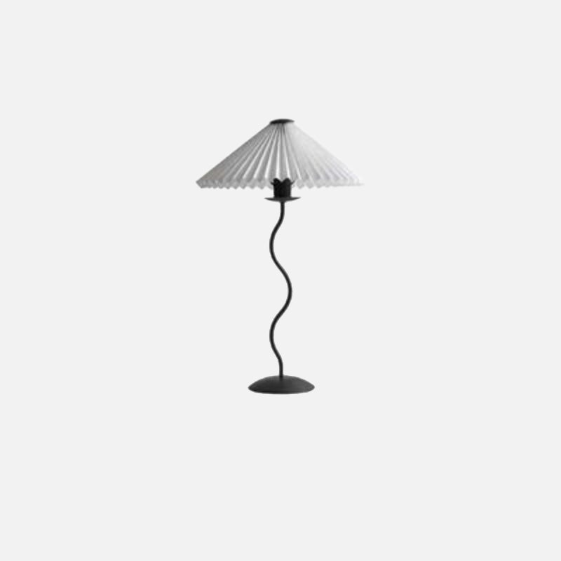 Metal Textile Curved Pleated Floor Lamp