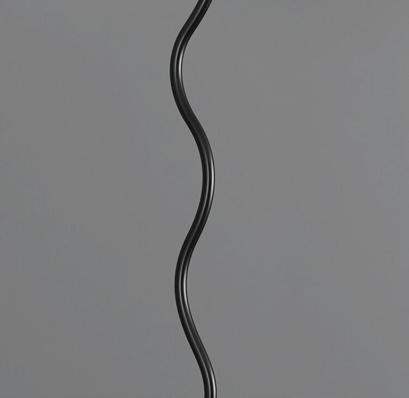 Metal Textile Curved Pleated Floor Lamp