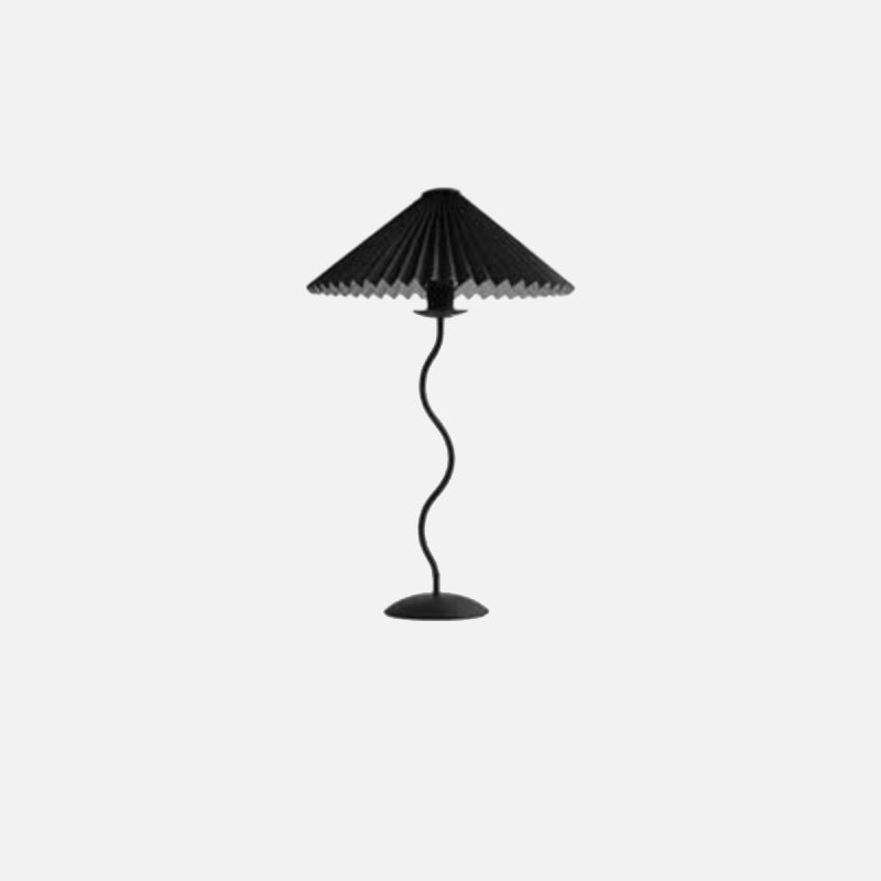 Metal Textile Curved Pleated Floor Lamp