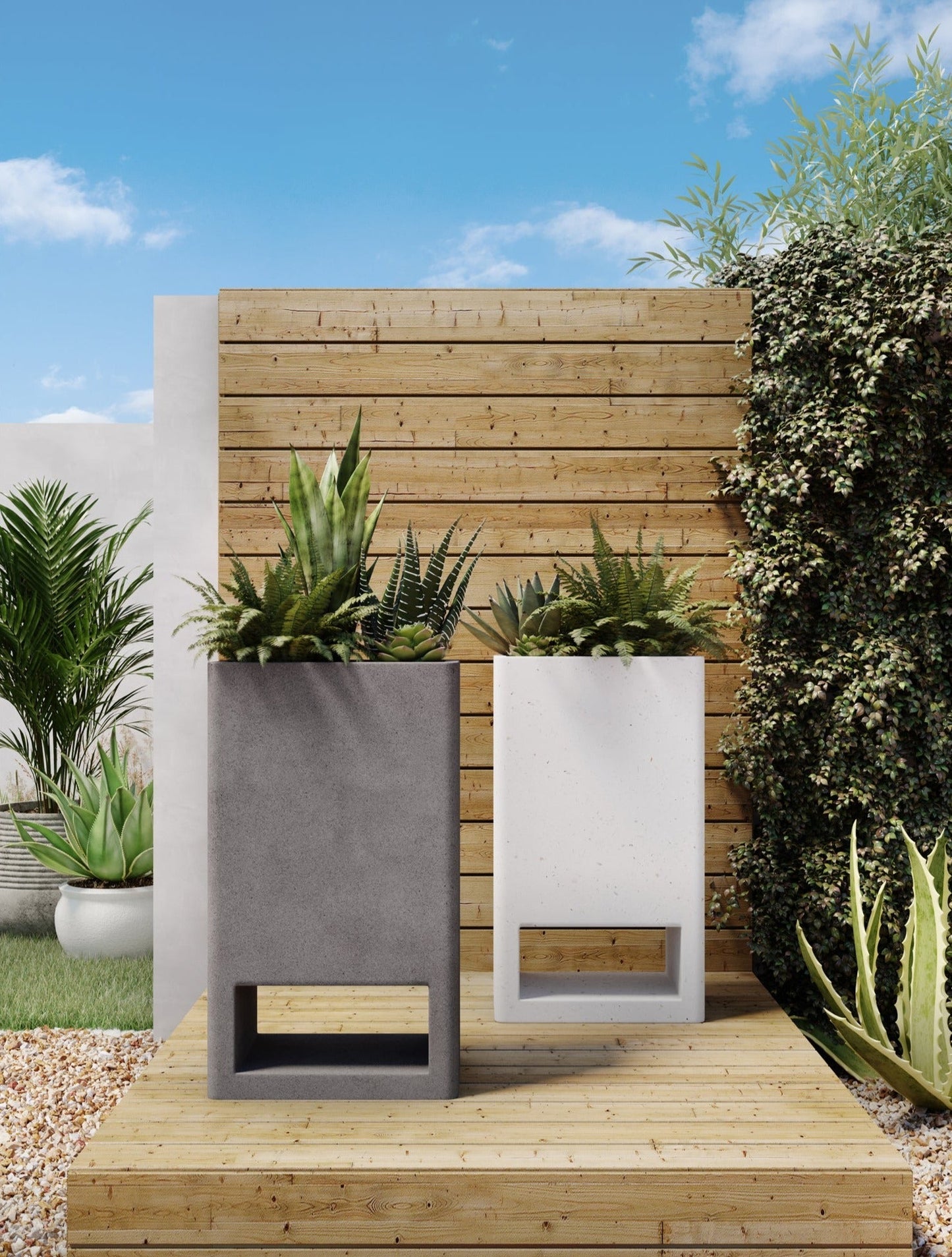 Modular Ivory Terrazzo Garden Planter