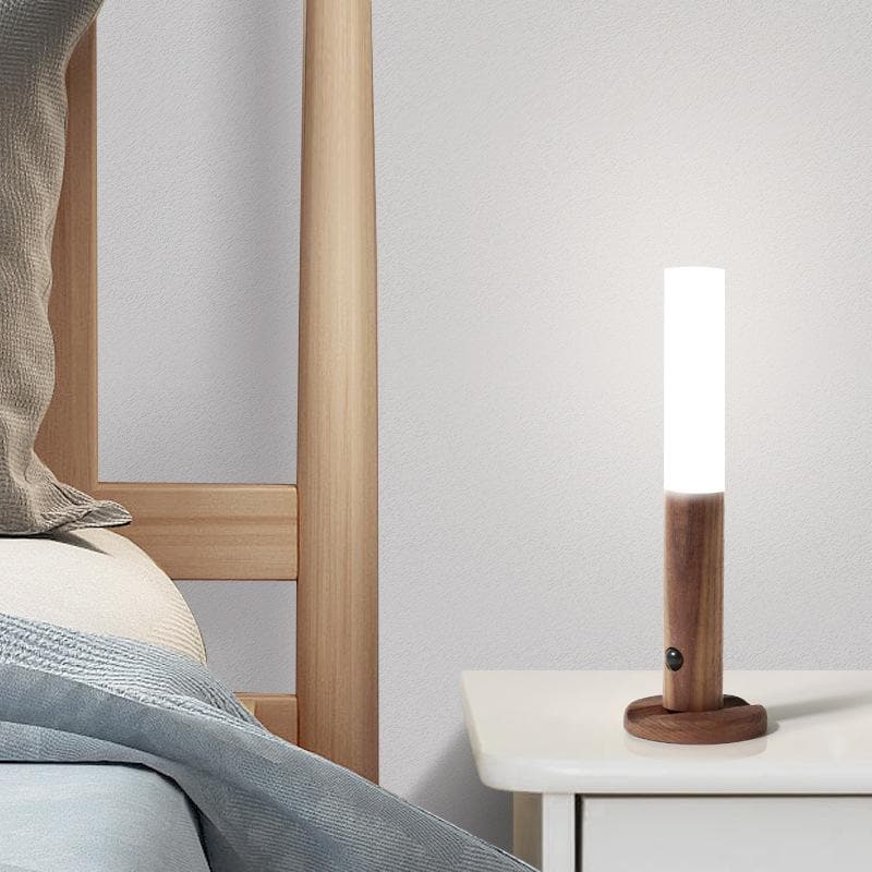Motion Sensor LED Rechargeable Night Light with Wooden Design