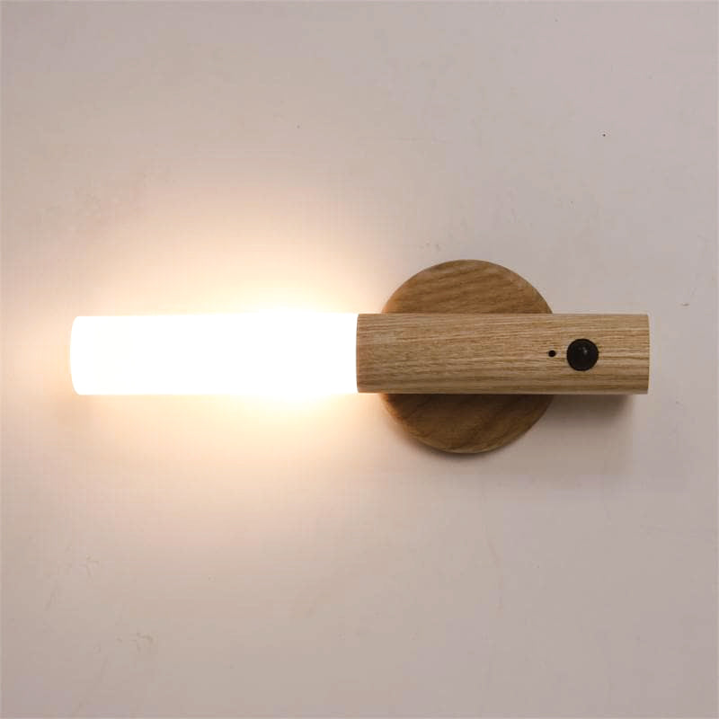 Motion Sensor LED Rechargeable Night Light with Wooden Design