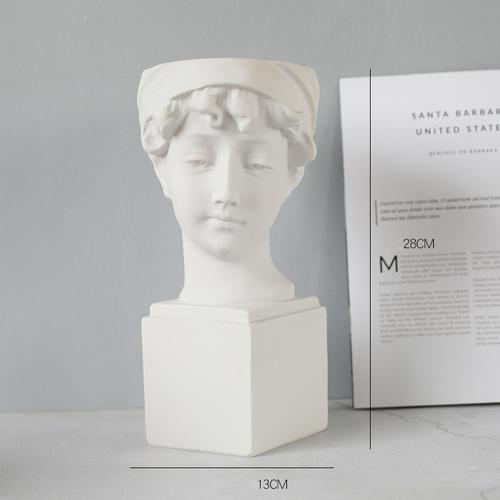 Neoclassical Greek Head Resin Vases and Planters