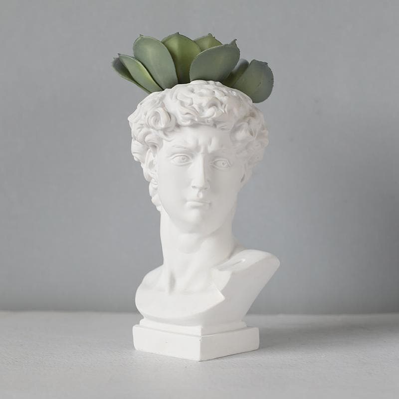 Neoclassical Greek Head Resin Vases and Planters