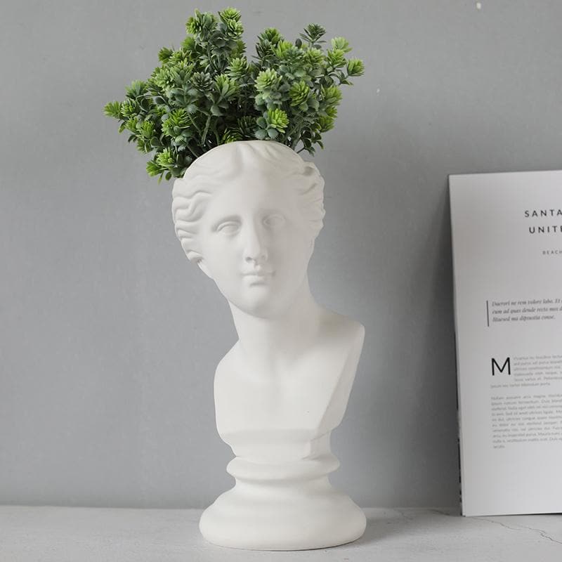 Neoclassical Greek Head Resin Vases and Planters