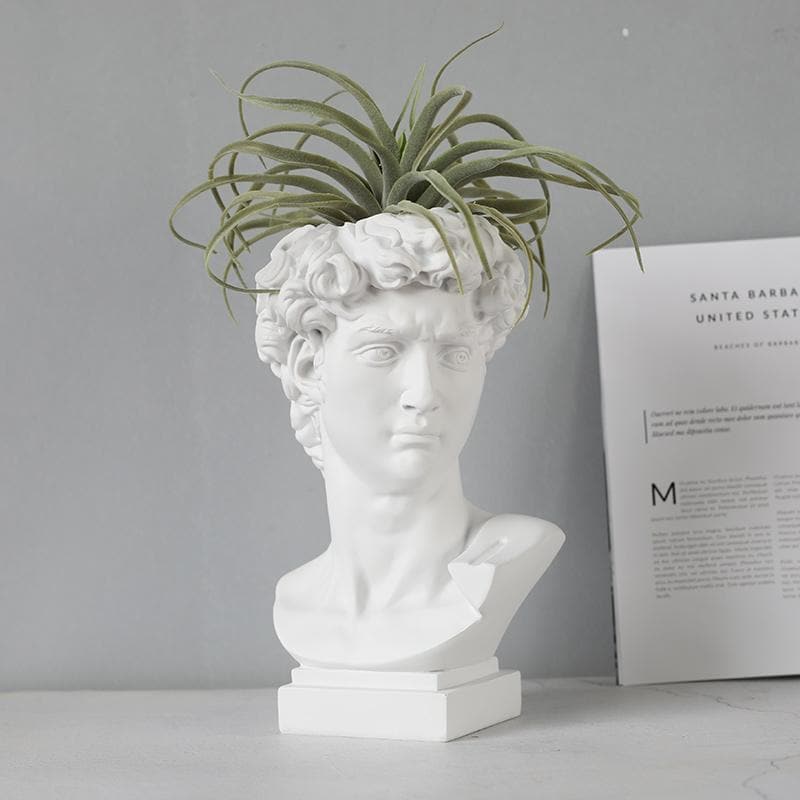 Neoclassical Greek Head Resin Vases and Planters