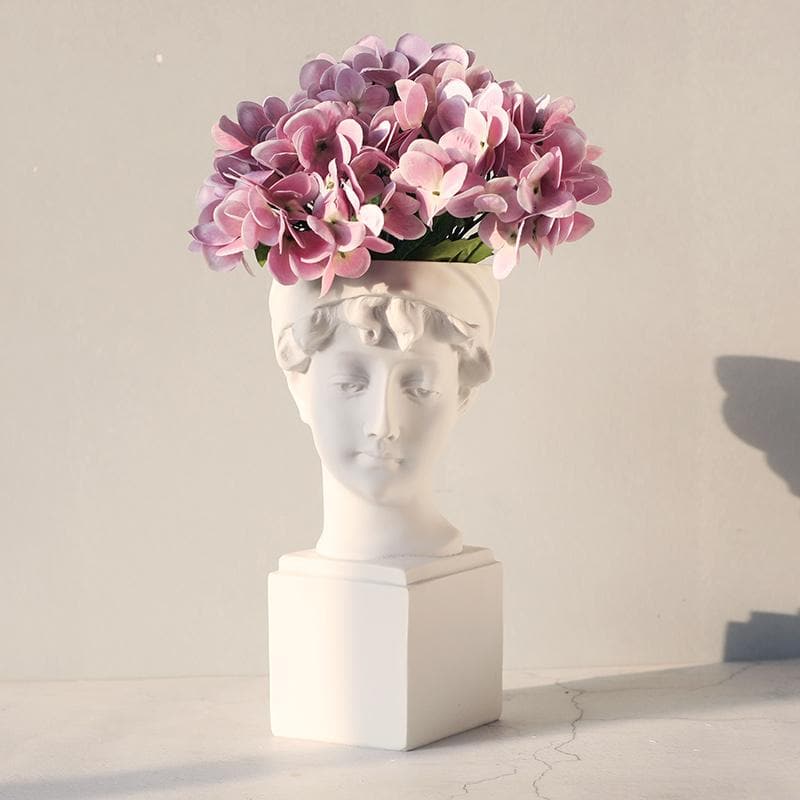 Neoclassical Greek Head Resin Vases and Planters
