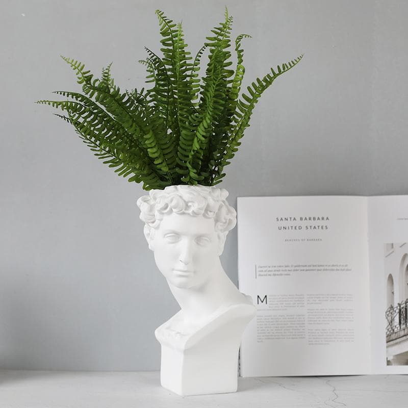 Neoclassical Greek Head Resin Vases and Planters
