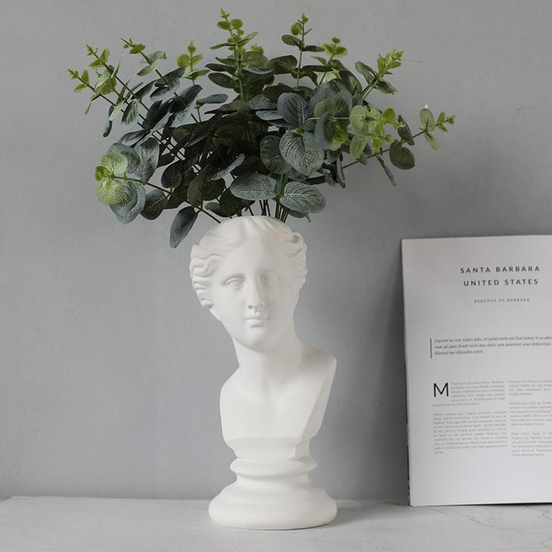 Neoclassical Greek Head Resin Vases and Planters